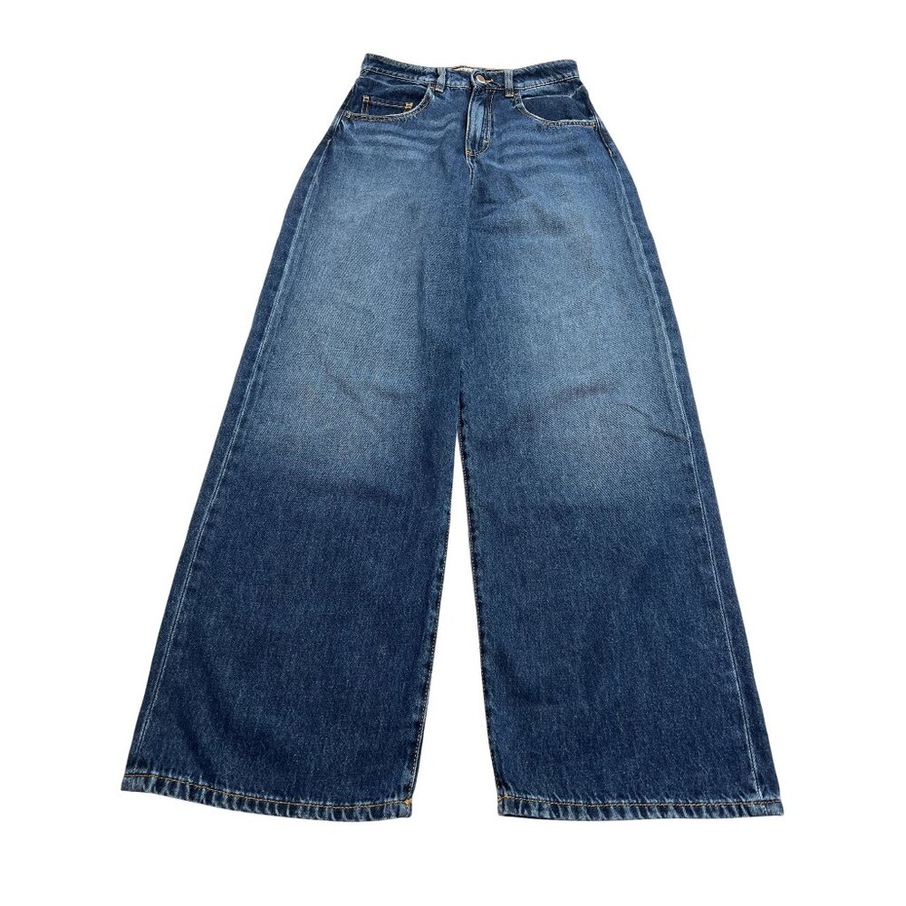 Icon Denim Poppy Wide Leg Jeans in Deep Blue